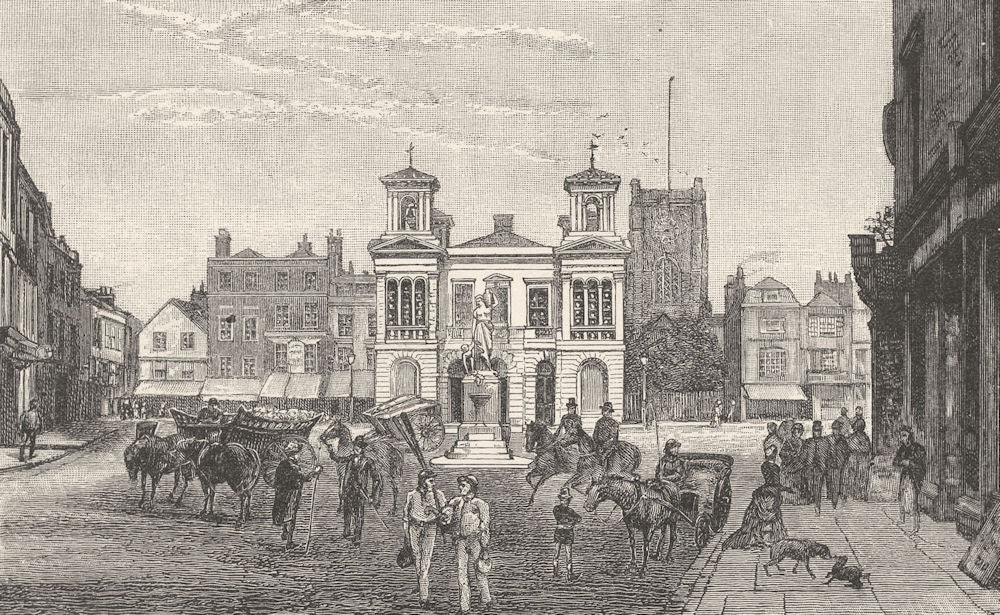 LONDON. The Market- Place, Kingston 1901 old antique vintage print picture